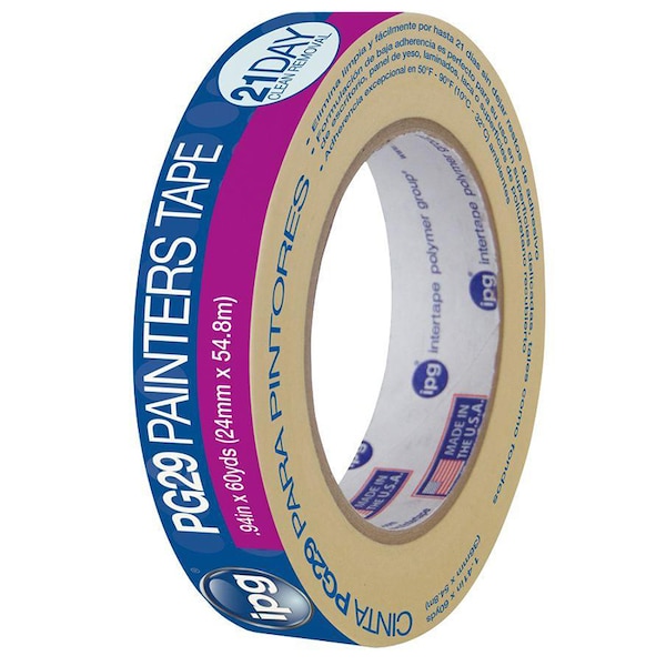 Intertape 1" ProMask Painter's Low Tack Premium Paper Masking Tape PG29160 Zoro